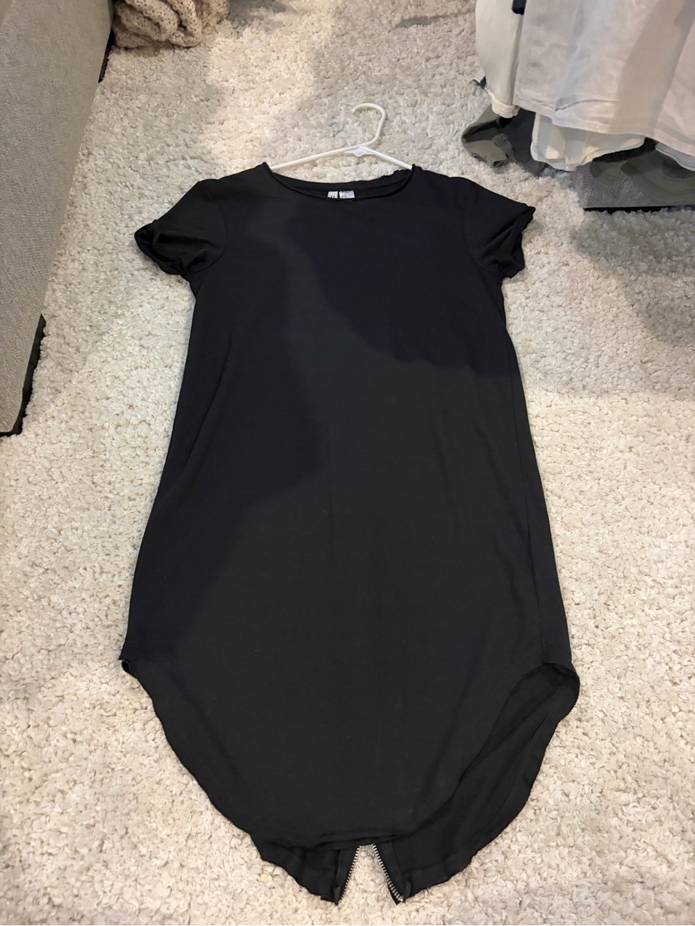 H&M Black Short Sleeve High-Low Tee Dress
